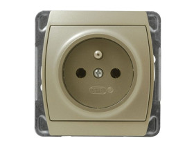 GAZELA Gniazdo pojedyncze z uziemieniem satyna GP-1JZ/m/16/16 OSPEL