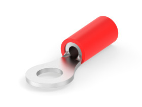 Zacisk oczkowy rozmiar przewodu 1.65mm² Ø , M4 izolowany średnica wew 4.34mm Czerwony TE Connectivity