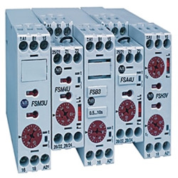 Timer Relay Szyna DIN 24 → 240V ac SPDT 2-stykowy Allen Bradley 0.1 to 10h 700-FSB6 Wielofunkcyjne funkcyjny