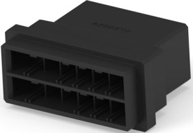 Plug housing, 12 pole, pitch 5.08 mm, straight, black, 3-179554-6