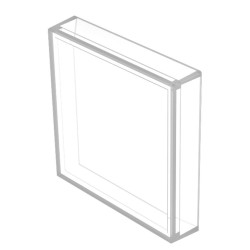 Soczewki do wskaźników, 704.7, Przezroczyste, bezbarwne, Kwadratowy, długość: 24.4