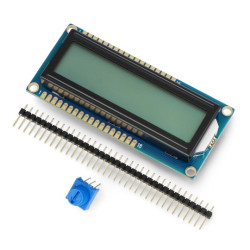 Wyświetlacz LCD 2x16 znaków RGB pozytyw + złącza - Adafruit 398