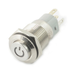 Przełącznik ON-OFF chwilowy - PBW-16BPW - 2A 250V - zielony