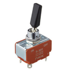 Przełącznik Wł.-wył. średnica wycięcia 12.5mm DPST NKK Switches Montaż panelowy długość przełącznika 17.5mm