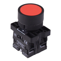 Red Momentary 22mm Flat Push Button Switch NO/NC