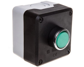 Kaseta sterownicza czarno-szara, przycisk kryty zielony 1- otworowa 1Z szara IP65 T0-P1C300DY 1