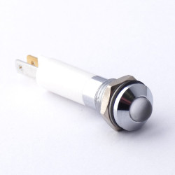 Lampka kontrolna do montażu panelowego 24V c.a. / V c.c., biała 8mm LED Chrom Końcówka lutownicza CML Innovative