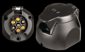 Trailer socket outlet, 7-pin, 12V, without switch-off