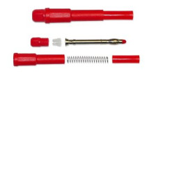 Adapter z wtykiem bananowym Męski Połączenie lutowane typ Wtyk bananowy Czerwony 20A RS PRO rozmiar 4 mm