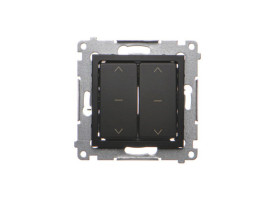 SIMON 54 Wyłącznik roletowy podwójny czarny (moduł) DZW2.01/49 KONTAKT SIMON