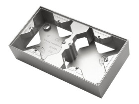 SONATA Puszka naścienna do serii podwójnej srebro mat PNP-2R/38 OSPEL