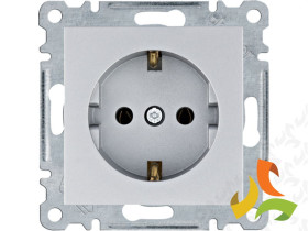 LUMINA Gniazdo pojedyncze z uziemieniem schuko srebrne WL1052 HAGER