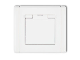 FLEXI Gniazdo hermetyczne z uziemieniem (klapka biała przesłony torów prądowych) biały FGPB-1zp KARLIK