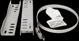 Mast mounting kit, stainless steel, (L x W x H) 279 x 140 x 25 mm, silver, PMB180200KIT1