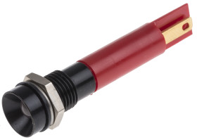 Lampka kontrolna do montażu panelowego 24V ac/dc, czerwona 8mm LED Końcówka lutownicza RS PRO