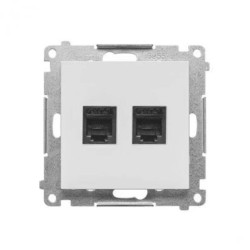 Simon 55 Gniazdo telefoniczne podwójne RJ12 (moduł) Jasnoszary mat TF2.01/114