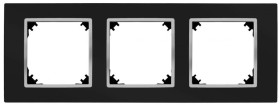 SANTRA ramka potrójna czarny/chrom 4173-46