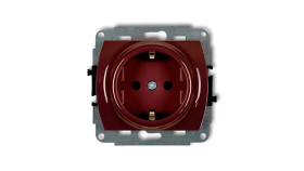 Trend Gniazdo Pojedyncze Z/U Schuko Brązowy 4Gp-1Sp