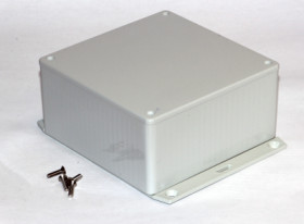 ABS enclosure, (L x W x H) 120 x 120 x 59 mm, light gray (RAL 7035), IP54, 1591UF2GY