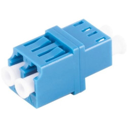 FO connector, LC duplex socket to LC duplex socket, OS1/OS2, singlemode, ceramic, blue, BYB-4-98F2105