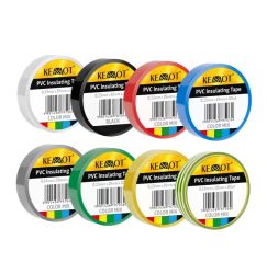 Zestaw 8 taśm izolacyjnych klejących KEMOT 0,13x19x20Y kolorowe