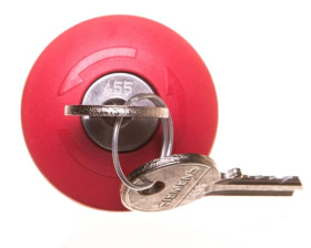 Przycisk bezpieczeństwa 22mm z zamkiem Ronis nr SB30 tworzywo czerwony 40mm 2 klucze IP69k SIRIUS ACT 3SU1000-1HG20-0AA0