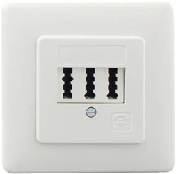 Gniazdo telefoniczne Rutenbeck TAE 2x6/6NFF Up rw biały