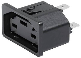 Schurter 3-104-044 Złącze męskie IEC złącze żeńskie proste Łączna ilość styków: 3 8.8 mA czarny 1 szt.