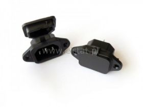 Gniazdo męskie zasil.3PIN wcisk przykr. osłona