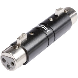 Hicon HI-X3X3-FF XLR Adapter, Socket-Socket, 1 Piece, Durable Design