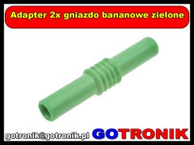Adapter 2x gniazdo bananowe zielone