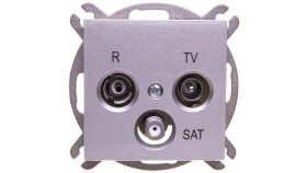 Sentia Gniazdo Antenowe Rd/Tv/Sat Przelotowe 10Db Srebrny Połysk 1461-56