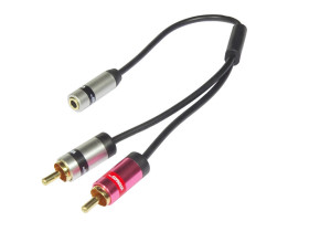Rozgałęźnik JACK 3.5mm gniazdo - 2xRCA wtyk 0.2m Vitalco