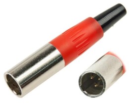 Wtyk mikrofonowy męsk mini XLR, plastik