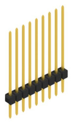 Pin header, 9 pole, pitch 2.54 mm, straight, black, 10046930