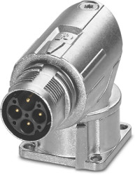Surface-mounting plug, M17, 4 pole, crimp connection, standard/ONECLICK quick locking system, angled, 1069505