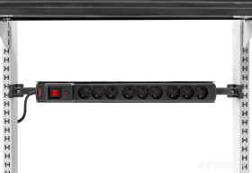 Listwa zasilająca 16 amper, 9 gniazd, 2,5 m, zawieszana poziomo