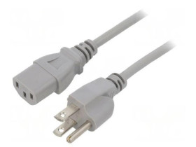 SN22-3/18/1.8GY Kabel: 3x18AWG, IEC C13 żeński,NEMA 5-15 (B) wtyk, 1,8m