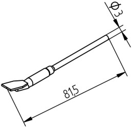 Końcówka urządzeń do rozlutowywania, seria: 452, Nóż prosty, rozmiar: 15 mm,