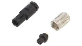 Złącze: M9 Wtyk Żeńskie Pokrycie: Złocony 125V Ip67 Pin: 4 3A 99 0410 00 04