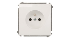 Simon Basic Gniazdo Pojedyncze Z/U 16A Ip20 Z Przesłoną Torów Białe Bmgz1z.01/11