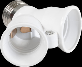 1451105 E27 lamp holder to 2 x E27, white