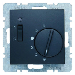 Berker/B.1/B.3/B.7 Glas Regulator temperatury pomieszczenia z zestykiem zwiernym,antracyt 20301606
