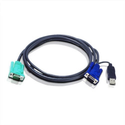 Adapter KVM-kabel VGA USB, zwart, 1,8 m 2L-5202U