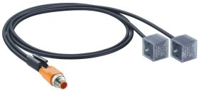 ASB 2-VAD 1A-1-3-226/2 M złącze M12 5 stykowe + 2 złącza EN175 301-803 (DIN43650A) z sygnalizacją LED + warystor, przewód PUR 3x