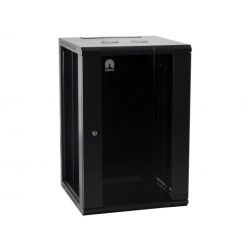 Szafa wisząca RACK 19" 18U 450mm drzwi szklane czarna NEKU TS BOX