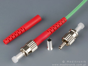 Złącze światłowodowe wielomodowe ST z 3mm osłonką czerwoną