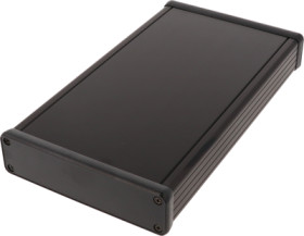 Aluminum enclosure, (L x W x H) 220 x 120 x 31 mm, black (RAL 9005), IP54, 1455P2202BK
