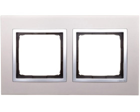 Simon 54 Nature Ramka podwójna metal SATYNOWY BLASK DRN2/79