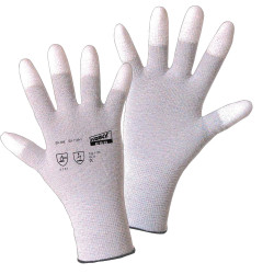 Worky 1170 ESD Nylon/Carbon-PU (Fingertips) Fine Knitted Glove - Size 9